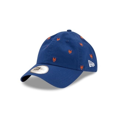 Blue New York Mets Hat - New Era MLB All Over Logo Casual Classic Adjustable Caps USA7253610